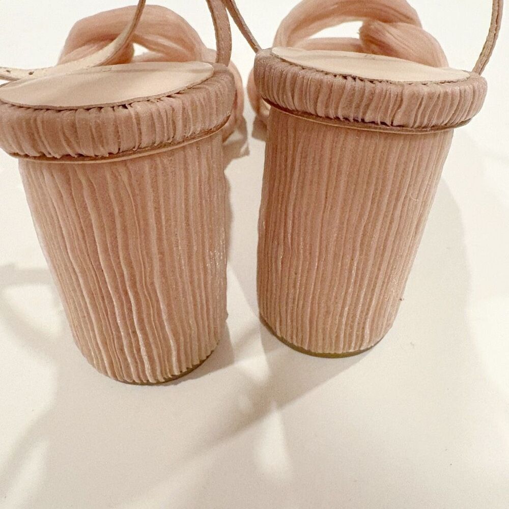 Loeffler Randall Reed Beauty Pleated Twist Heels Size 7 Blush Pink $325.00 - Picture 6 of 8